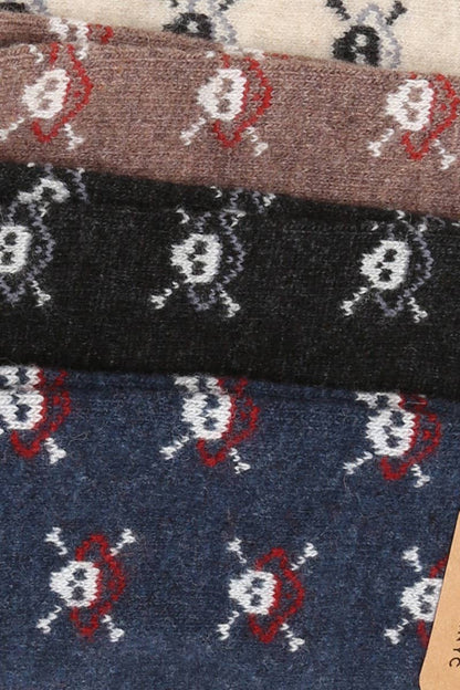 WOMEN'S SKULL WOOL BLEND CREW SOCKS