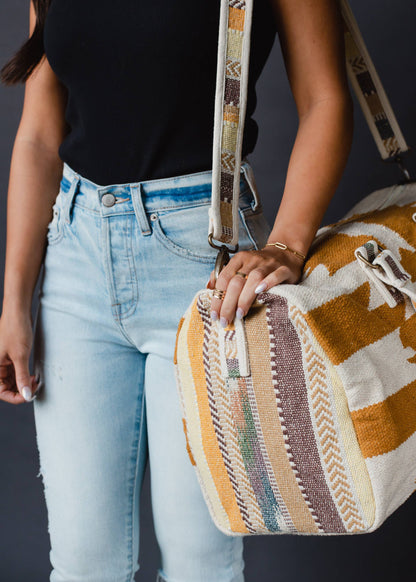 CREAM + CAMEL AZTEC DUFFEL