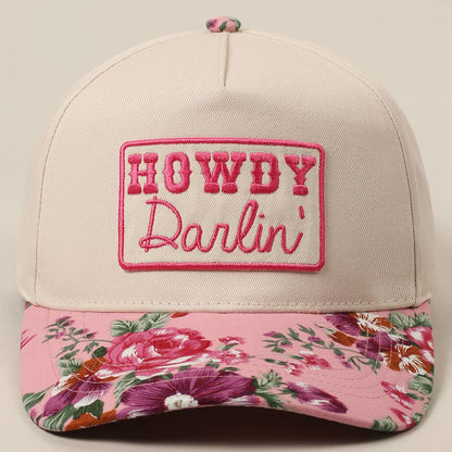 HOWDY DARLIN' EMBROIDERY PATCH FLORAK TWO-TONE HAT