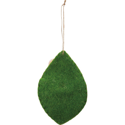 MOUSE IN LEAF BED CRITTTER ORNAMENT
