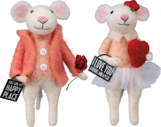 HAPPY PLACE MICE ORNAMENT CRITTER SET