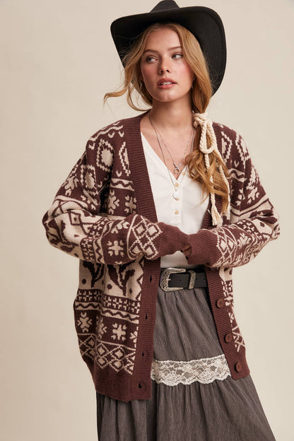 FAIR ISLE KNIT CARIDGAN