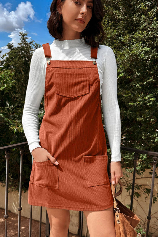 CINNAMON CORDUROY OVERALL DRESS