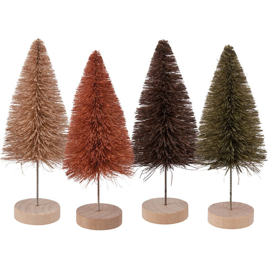 MIXED WINTER BOTTLE BRUSH TREE SET