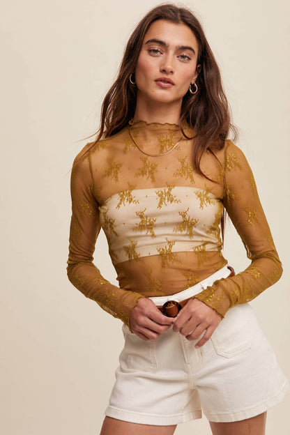 SHEER LACE LONG SLEEVE