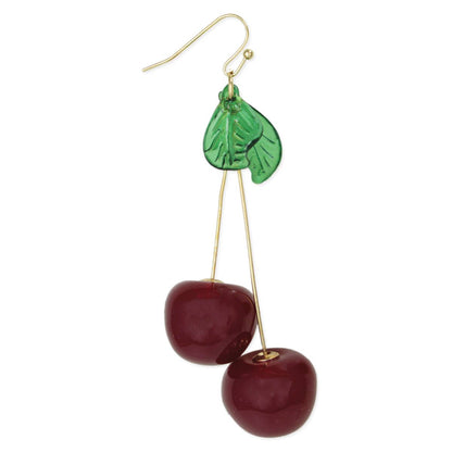 ZAD - Twin Cherry Realistic Cherries Earrings