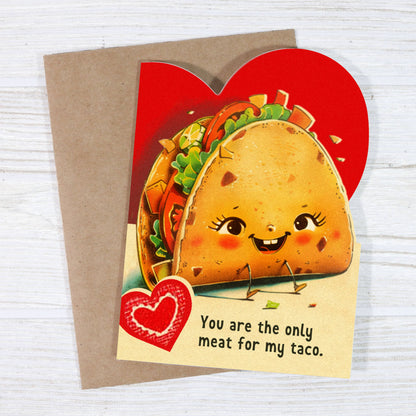 Bad Betty Greeting Co. - You Are the Only Meat for My Taco - Funny Valentine's Card