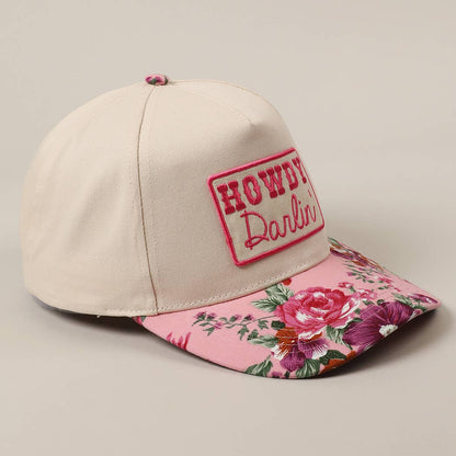 HOWDY DARLIN' EMBROIDERY PATCH FLORAK TWO-TONE HAT