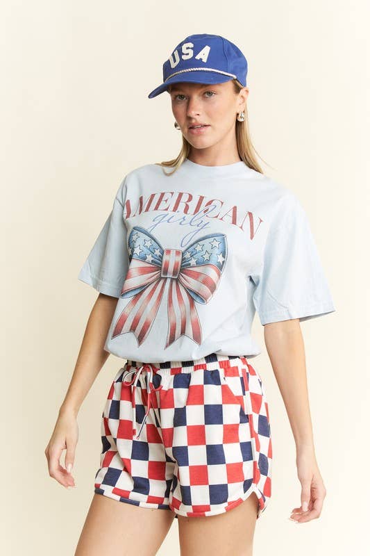 SUMMER LOV'N CHECKERBOARD SHORTS