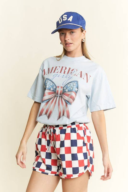 SUMMER LOV'N CHECKERBOARD SHORTS