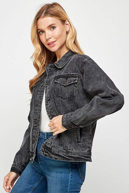 VINTAGE BLACK DENIM JACKET