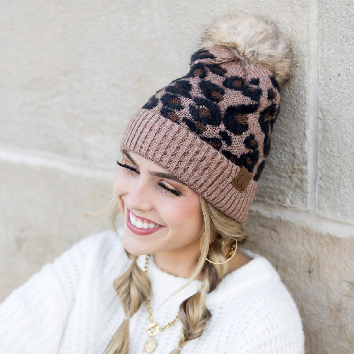 Aili's Corner - C.C® Leopard Beanie: Mocha