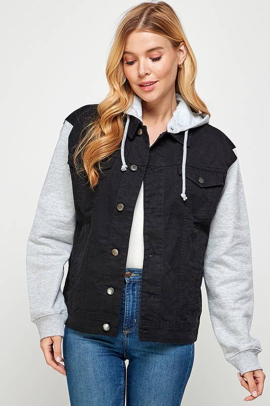 BOYFRIEND HOODED DENIM JACKET