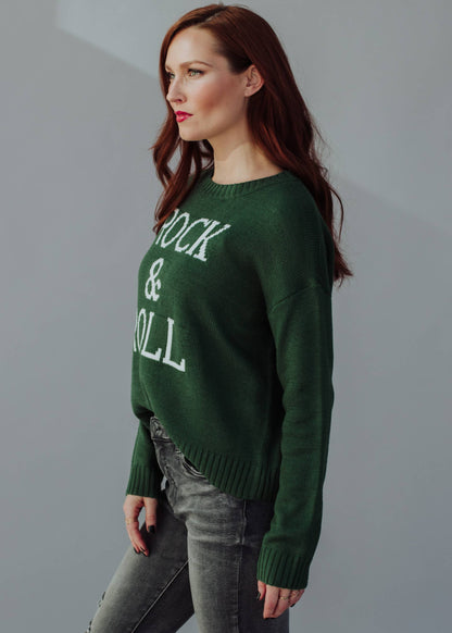 ROCK + ROLL SWEATER- GREEN