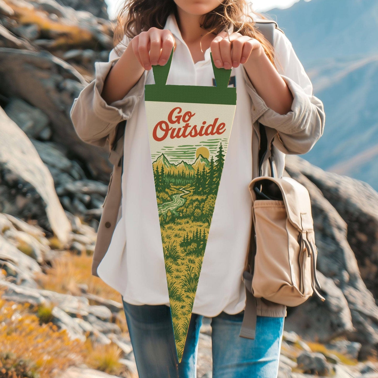 Benoit's Design Co. - Go Outside Felt Pennant: Mini Pennant