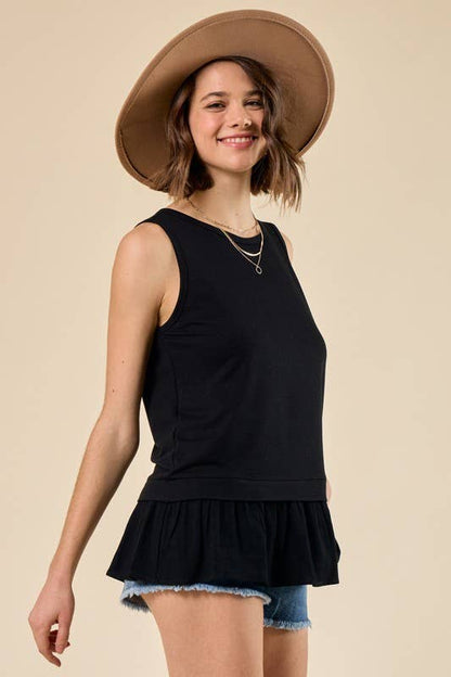 BLACK TWIST FRONT BURN OUT TOP