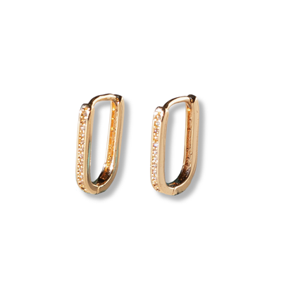 LENNY & EVA GILDED RHINESTONE OVAL EARRING