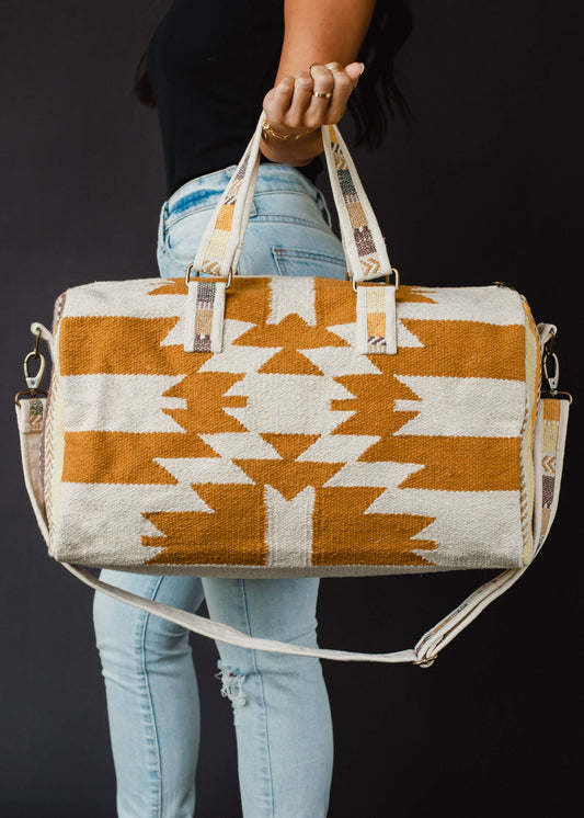 CREAM + CAMEL AZTEC DUFFEL