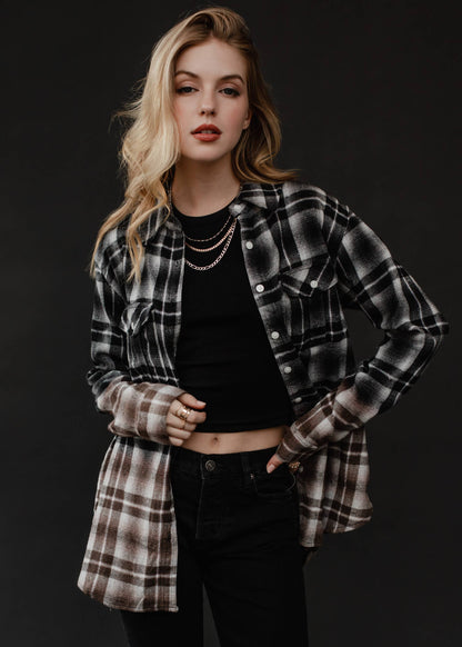 BLEACHED BLACK + BROWN FLANNEL