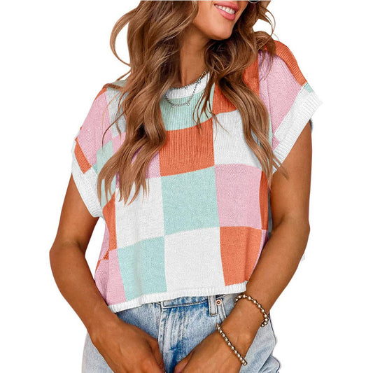 ORANGE, PINK + MINTY SWEATER CREW NECK PULLOVER