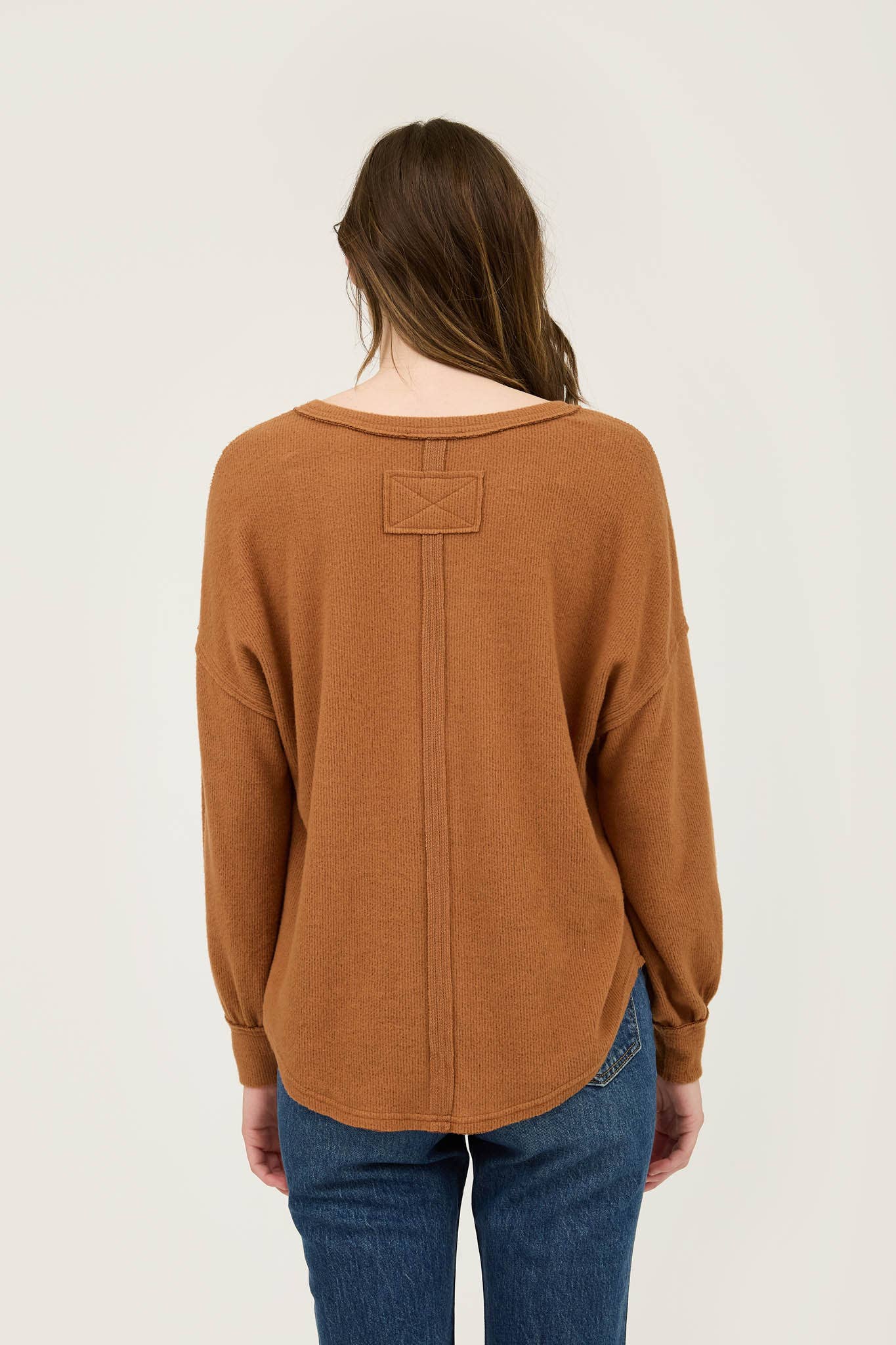 SIENNA V NECK HALF BUTTON LONG SLEEVE KNIT TOP