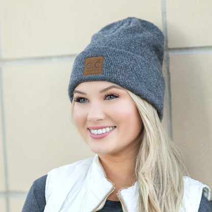 Aili's Corner - C.C® Heathered Boyfriend Beanie: Heather Cacao