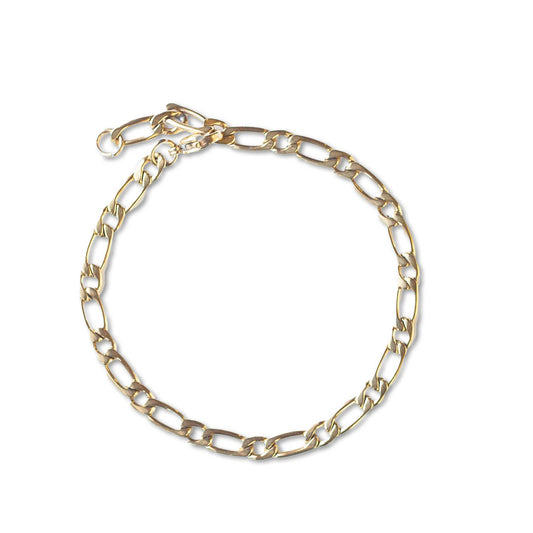 Lenny & Eva - Gold Chain Bracelet-Figaro, Gilded Collection