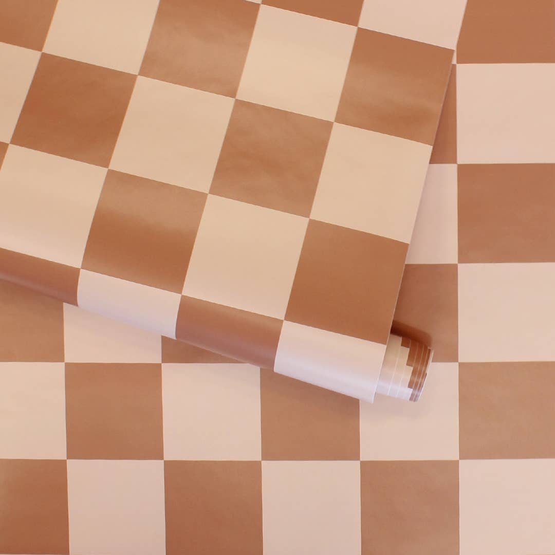 Tempaper & Co ® - Checkmate Blush Peel and Stick Wallpaper: Retro Blush