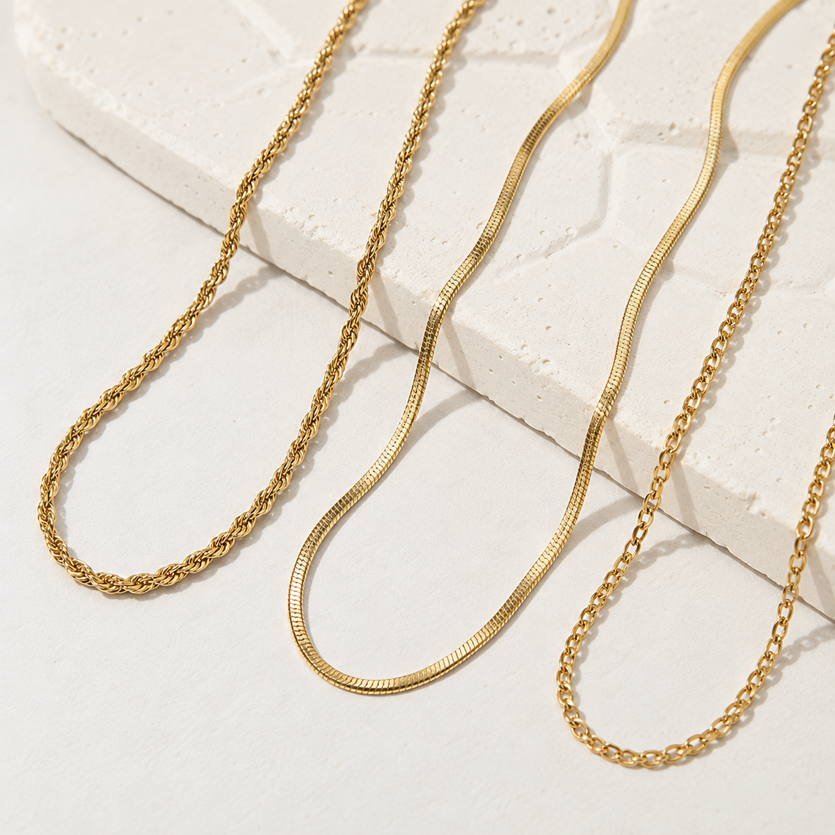 Lenny & Eva - Gilded Gold Chain Necklaces | CLEARANCE: Snake | 19"