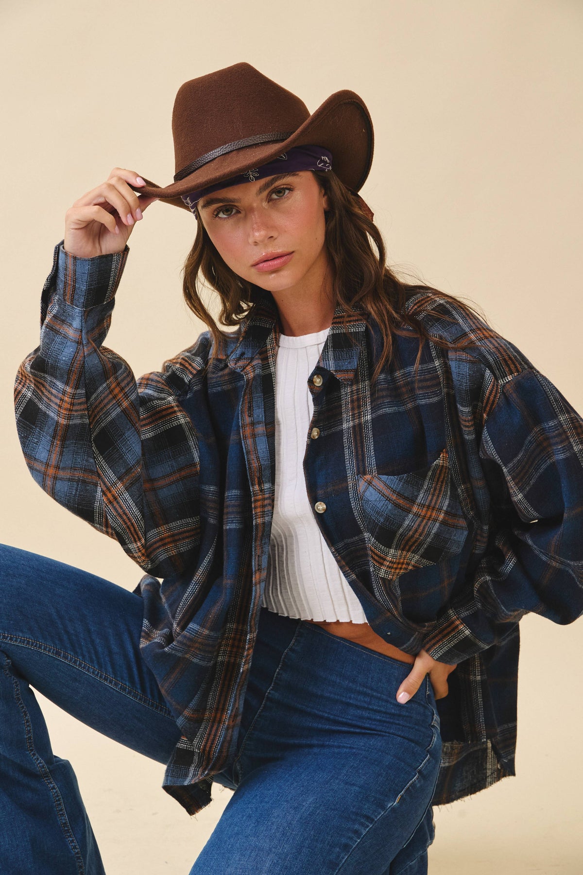 AEMI + CO - 8376EN Kambrie Plaid Flannel Shirt: Red / Contemporary / S