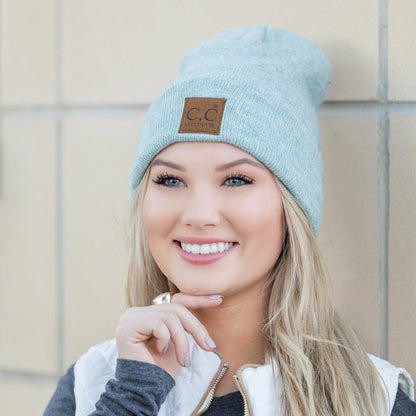 Aili's Corner - C.C® Heathered Boyfriend Beanie: Heather Cacao
