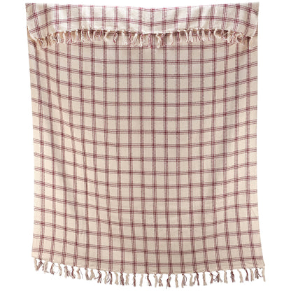 BURGUNDY PLAID THROW
