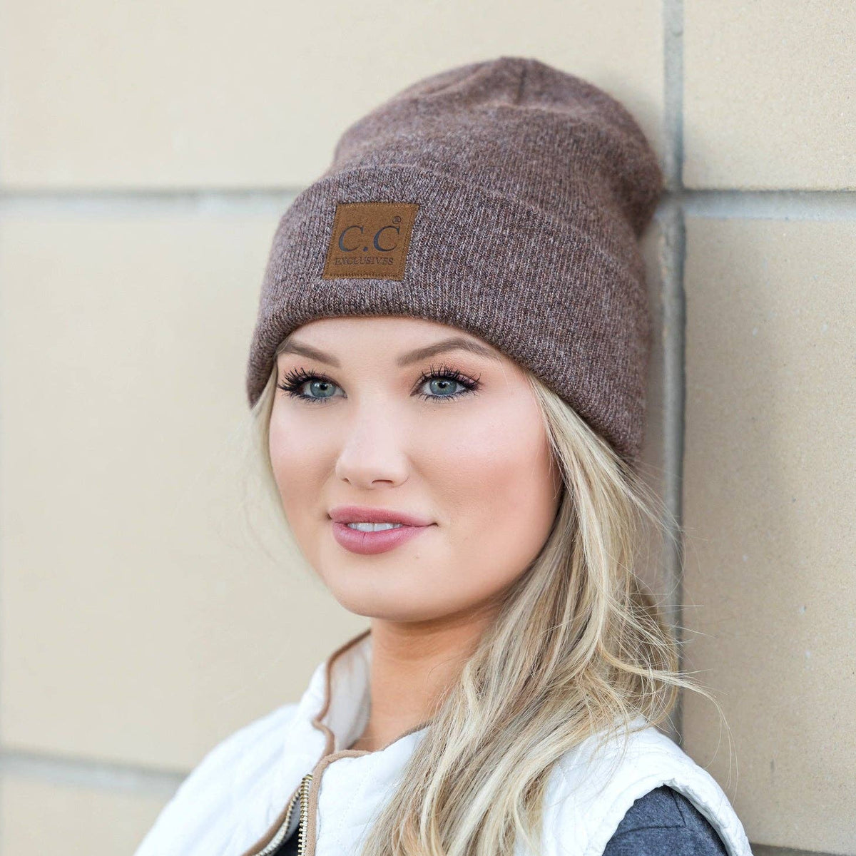 Aili's Corner - C.C® Heathered Boyfriend Beanie: Heather Cacao
