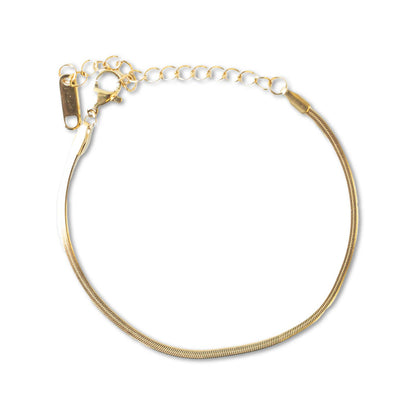 Lenny & Eva - Gold Chain Bracelet-Thin Herringbone, Gilded Collection