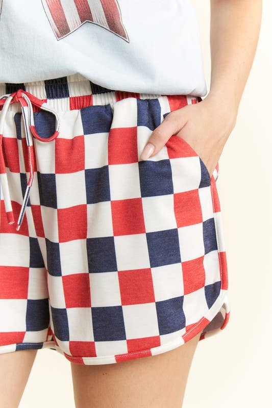 SUMMER LOV'N CHECKERBOARD SHORTS