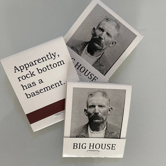 APPARENTLY ROCK BOTTOM HAS A BASEMENT MATCHBOOK