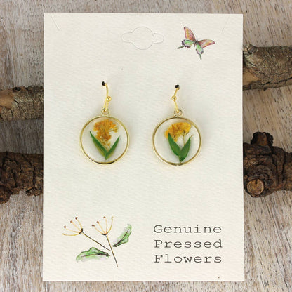 COTTAGE YELLOW AND GREEN FLOWER EARRINGS
