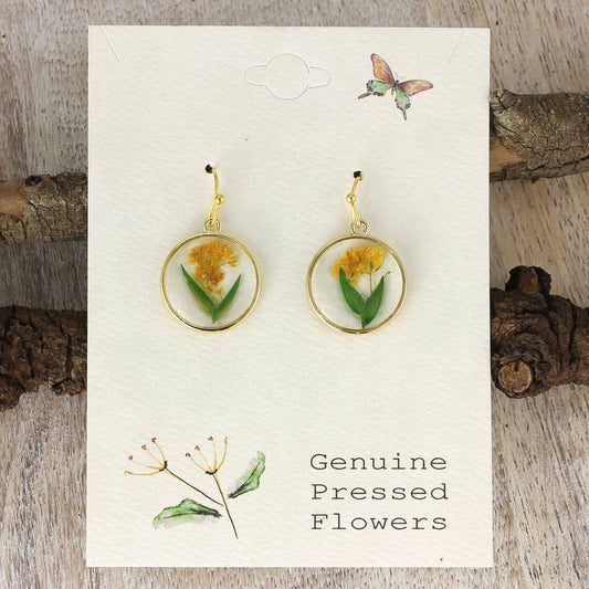 COTTAGE YELLOW AND GREEN FLOWER EARRINGS