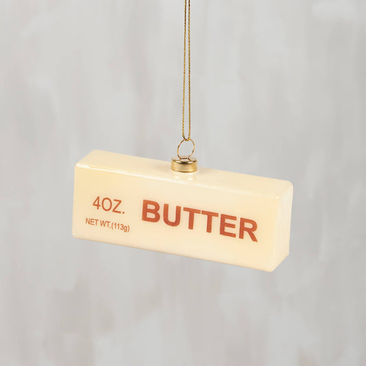 GLASS BUTTER STICK ORNAMENT