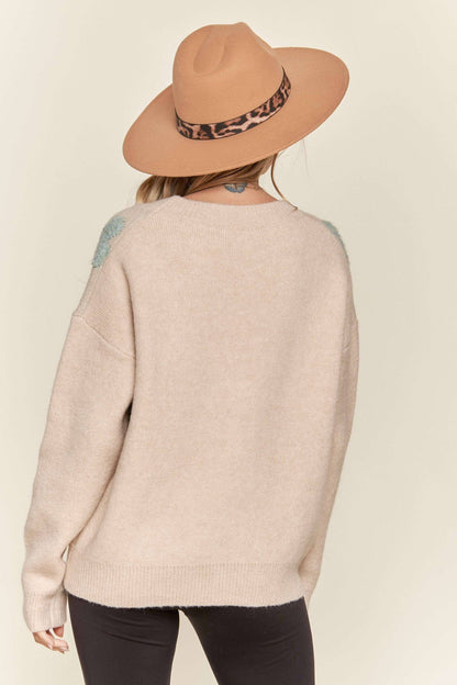 BUTTON DOWN HEART SWEATER CARDIGAN