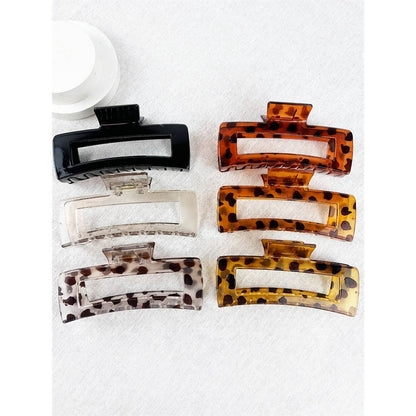 Love and Repeat - Leopard Mixed Pattern Rectangle Cut out Hair Claw: MIX COLOR / ONE(12)