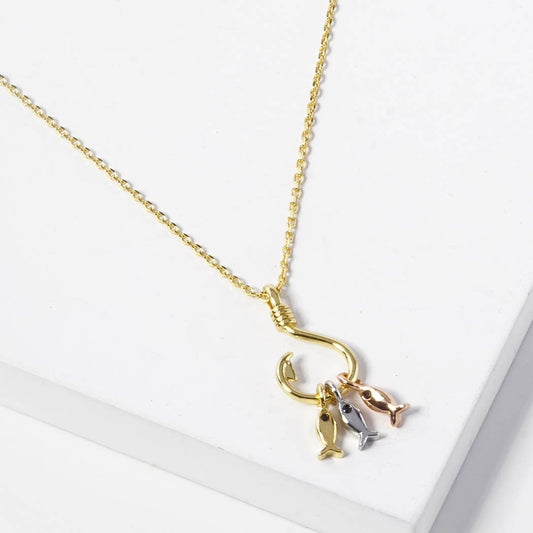 Fashion City - Gold-Dipped Fish Hook Fashion Necklace: GT / ONE SIZE