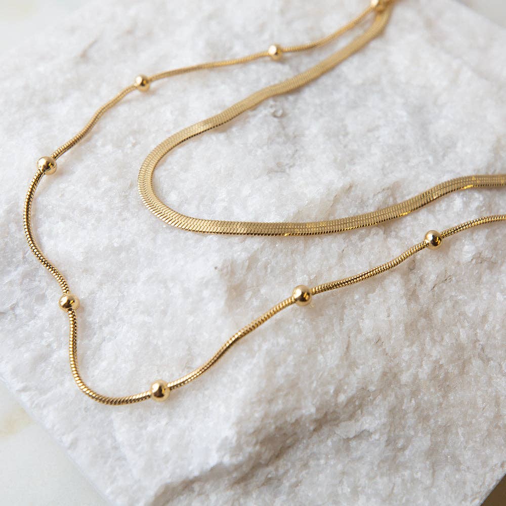 Lenny & Eva - Tarnish Resistant Gold Plated Layered Satellite Necklace