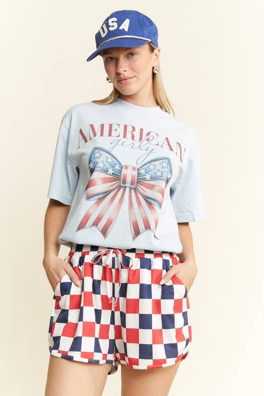SUMMER LOV'N CHECKERBOARD SHORTS