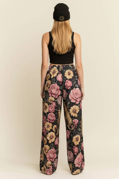 FLORAL NOIR CHEETAH PANTS