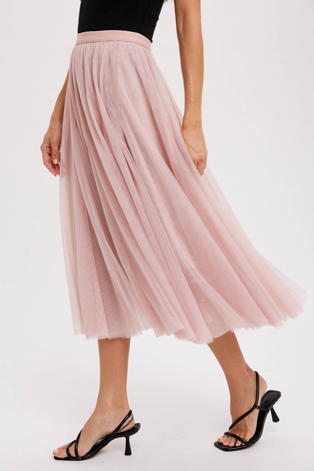 Bluivy - TULLE MIDI SKIRT: DUSTY PINK / M