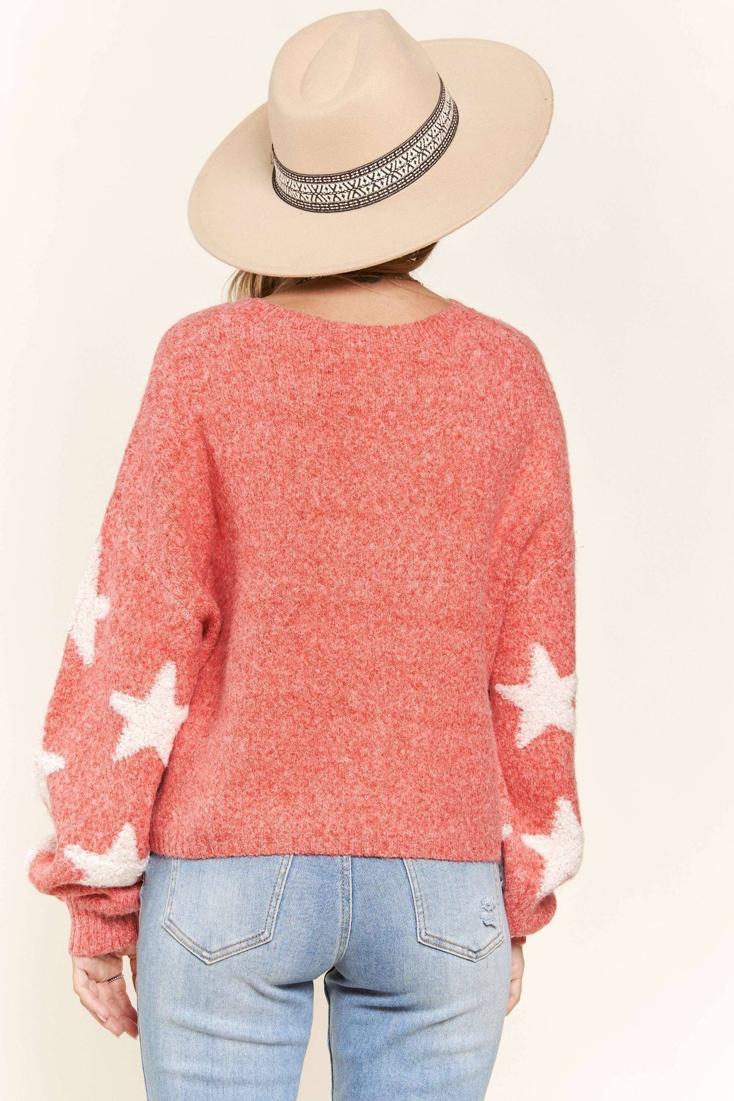 2TONE STAR SWEATER TOP