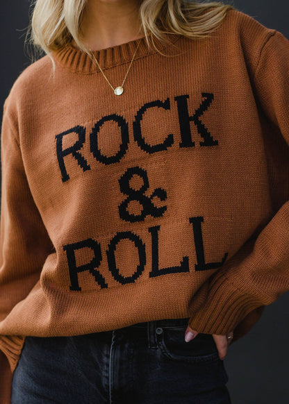 ROCK + ROLL SWEATER - BROWN