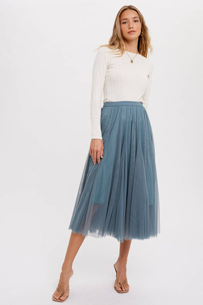 Bluivy - TULLE MIDI SKIRT: DUSTY PINK / M