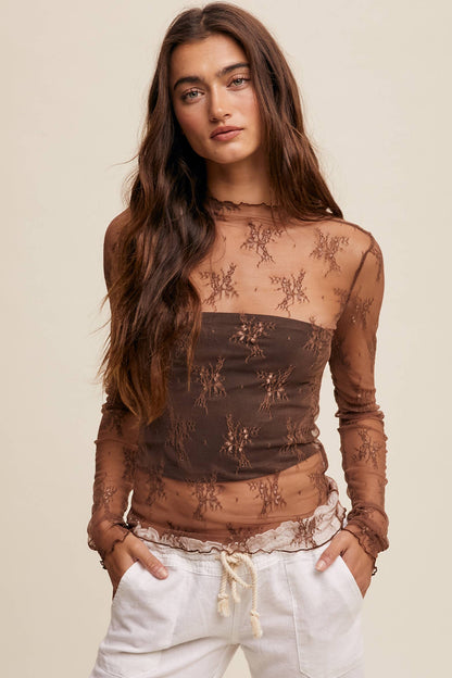 SHEER LACE LONG SLEEVE